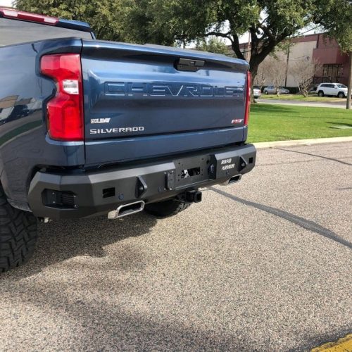 Road Armor Stealth 3191R0B 2019-2021 GMC Sierra 1500 Winch Rear Bumper with Square Light Cutouts